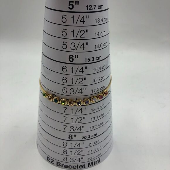 18K Gold Plated Bracelet Women's Multi Colored Cubic Zirconia Waterproof - Picture 8 of 12